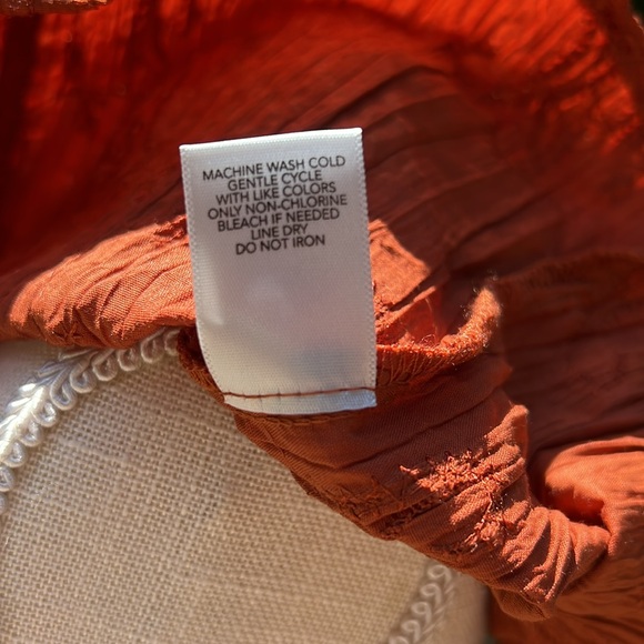 Christopher & Banks size med rust color button down, top three-quarter sleeve - Picture 10 of 15
